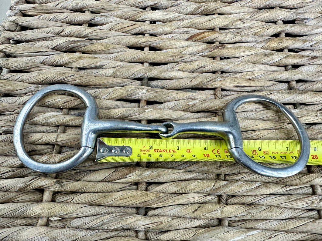 S/H 4 1/2” Curved Mouth Jointed Eggbutt Snaffle Bit