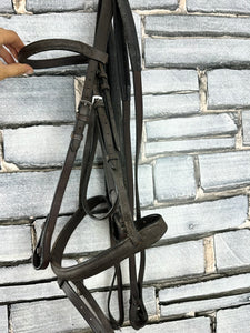 S/H English Flash Bridle & Rubber Reins - Brown - Full