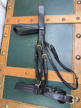Load image into Gallery viewer, Kate Negus Snaffle Bridle - Black/Brass -Cob Size- English Leather - Padded Nose