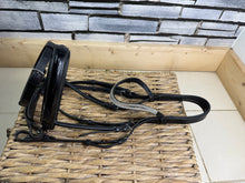 Load image into Gallery viewer, S/H Crystal Wave Brow Padded Bridle - Black - Full