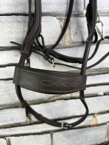 S/H Anatomic Padded Bridle with Sliding Noseband - Brown - Full