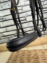 Load image into Gallery viewer, S/H Schockemohle Crystal Brow Double Bridle - Black/Brass - Cob