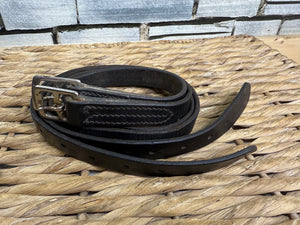 S/H 44” English Heavy Duty Teen Stirrup Leathers - Black