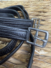 Load image into Gallery viewer, S/H 130cm/51” Ladies/Teens Hide Wrapped Stirrup Leathers - Black