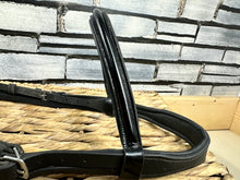 Load image into Gallery viewer, S/H Argenta Patent Padded Cavesson Bridle - Pony - Black