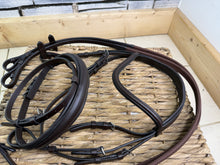 Load image into Gallery viewer, S/H Colliegate Padded Flash Bridle &amp; Flexi Reins - Brown - Cob