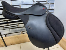 Load image into Gallery viewer, 16 1/2” Wide-XW Changeable Gullet Thorowgood Long Leg Pony GP Saddle -Black- Flocked
