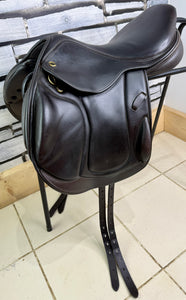17” MW Excelle/Walsall Riding English Monoflap Jump Saddle - Brown