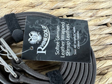 Load image into Gallery viewer, Rhinegold Hide Wrapped Softee Stirrup Leathers - Brown &amp; Black