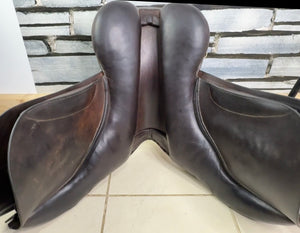 17” Wide Jeffries Falcon Hawk Event GP Saddle - Brown