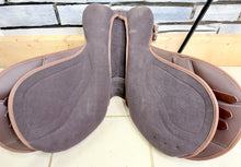 Load image into Gallery viewer, 14” Medium Changeable Gullet Small Pony GP Saddle -Brown Synthetic- Flocked
