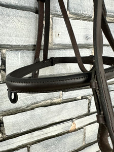 S/H English Flash Snaffle Bridle - Brown - Full