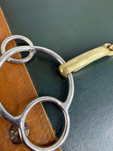 Load image into Gallery viewer, 6” Universal Curved Lozenge Gag Bit with Gold Mouth - Never Used