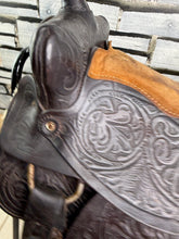 Load image into Gallery viewer, 15” Ornate Leather Western Saddle - Semi QH Bars - Brown