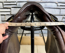 Load image into Gallery viewer, 17 1/2” Wide Ideal VSD/WH/GP English Saddle - Brown - Working Hunter Cob