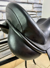 Load image into Gallery viewer, 16 1/2” XXW Ideal Suzannah Dressage Saddle -Black- Giant Blocks - Mega Wide!