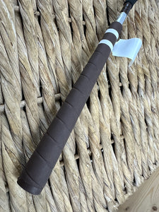 20”/50cm English Made Short BS Legal Jumping Whip/Cushioned Bat - Brown/Black