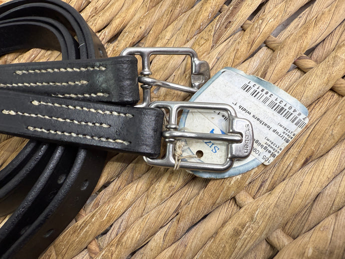 S/H 130cm/51” Ladies/Teens Stubben Stirrup Leathers - Black