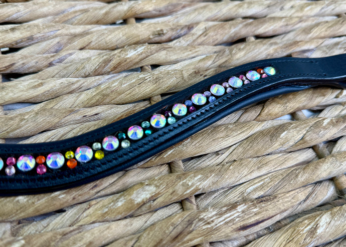 ‘Soft Wave’ Padded Tonal Crystal Browband - All Sizes & Colours