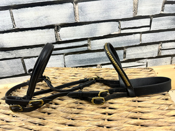 S/H Clinchered In-hand Showing Bridle - Black/Brass - Full