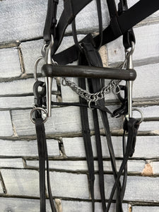 S/H English Hunter Complete Pelham Bridle - Black - Full