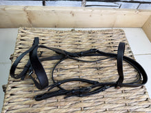 Load image into Gallery viewer, S/H Jeffries Falcon Stitched Flash Hunter Bridle -Pony- Brown