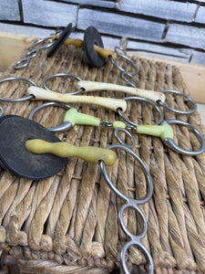 S/H Job Lot of Five X 5 1/2” Nathe & Happy Mouth Bits-Gag/Snaffle