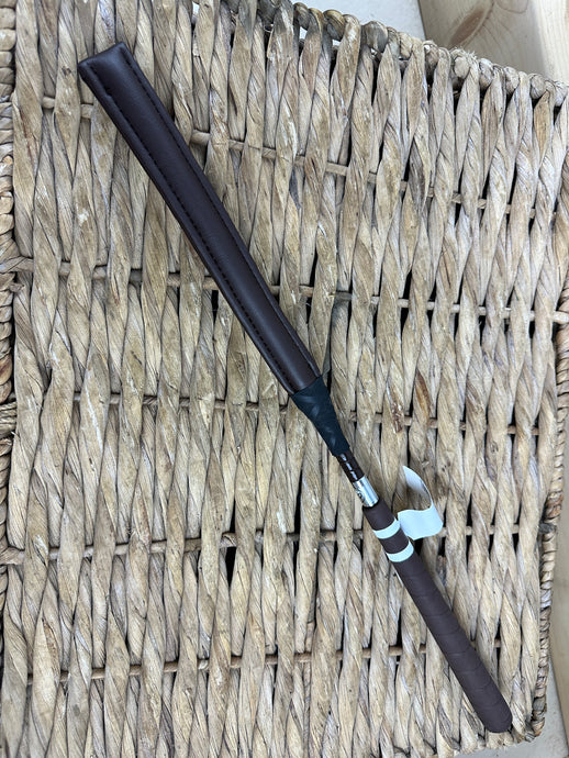 20”/50cm English Made Short BS Legal Jumping Whip/Cushioned Bat - Brown/Black