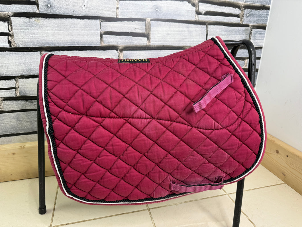 S/H Rambo Non-Slip Grip Saddlepad - Cob - Wine