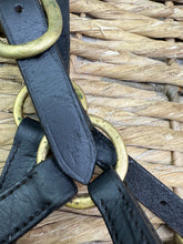 Load image into Gallery viewer, S/H Black &amp; Brass Leather Headcollar - Medium Foal