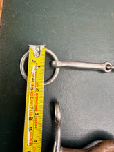 Load image into Gallery viewer, 4 1/2” Double Bits - Ported Sweet Iron Weymouth &amp; Small Ring Bridoon- Showing