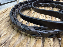 Load image into Gallery viewer, S/H English Traditional 1/2” Laced Reins -Small Pony- Brown