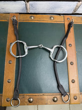 Load image into Gallery viewer, 5” Cheltenham Gag Bit with English Leather Cheeks - Brown - Running Gag