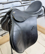 Load image into Gallery viewer, 17” Medium/Changeable Gullet Bates Caprilli GP Saddle - Black Leather