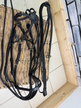 Load image into Gallery viewer, S/H Grackle Bridle, Rubber Reins &amp; Running Martingale - Full