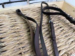S/H Elasticated Leather Standing Martingale -Brown- Full