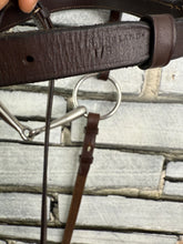 Load image into Gallery viewer, S/H English Traditional Complete Snaffle Bridle - Brown - Full