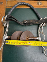 Load image into Gallery viewer, 5 1/2” Beris Tandem Black Sweet Iron Double Jointed Hackamore Combination Bit