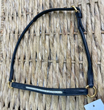 Load image into Gallery viewer, Miniature Horse In Hand Rolled Leather Show Halter/Bridle - Square Diamonte