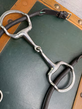 Load image into Gallery viewer, 5” Cheltenham Gag Bit with English Leather Cheeks - Brown - Running Gag