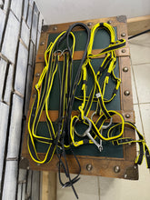 Load image into Gallery viewer, Libbys Complete Bridle &amp; Martingale - Yellow/Black - XF - Soft Web Flash