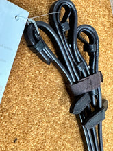 Load image into Gallery viewer, Caldene Laced Leather Reins - Brown - Pony