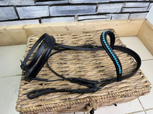 S/H Bling Flash Snaffle Bridle - Cob - Black
