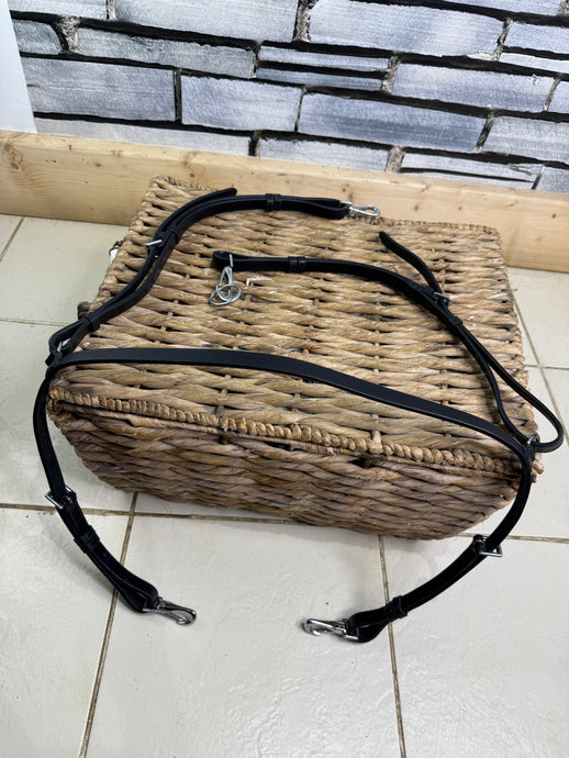 S/H Salute Equestrian FEI Legal Leather Neck Strap - Black