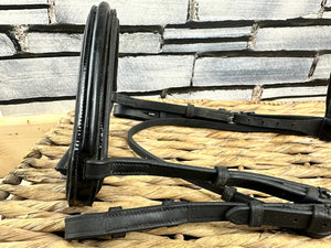 S/H Argenta Patent Padded Cavesson Bridle - Pony - Black