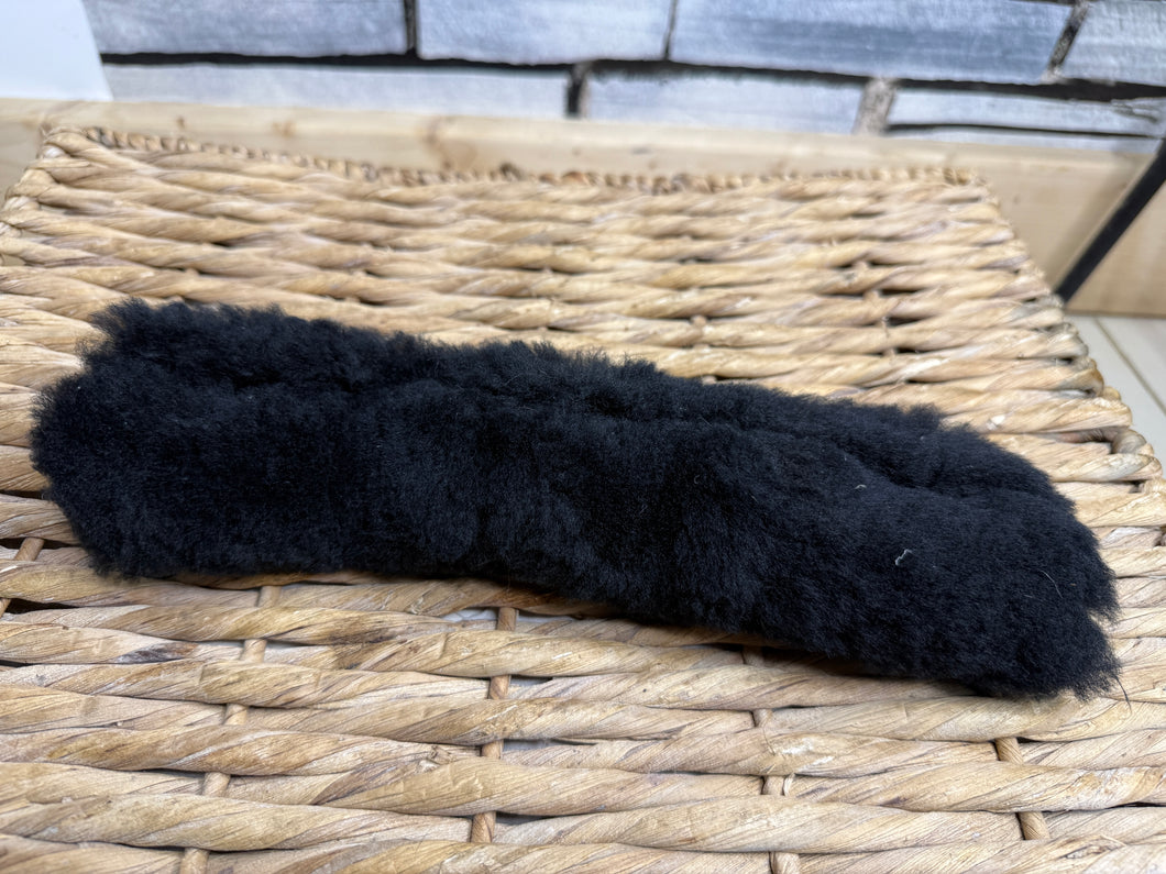 S/H Lemieux Sheepskin Noseband Cover with Velcro  - Black