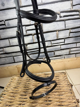 Load image into Gallery viewer, S/H English Flash Snaffle Bridle - Cob - Black
