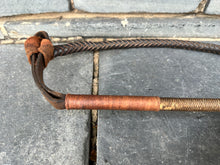 Load image into Gallery viewer, Gents Vintage Braided Hunt Whip with Thong