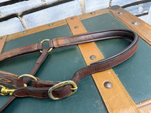 Load image into Gallery viewer, Brown/Tan Leather Padded Headcollar - Full Size -  Brass Clip