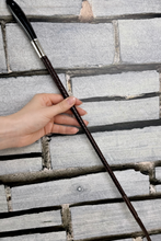 Load image into Gallery viewer, Buffalo Horn Topped Plaited Leather Show Cane - Brown/Black